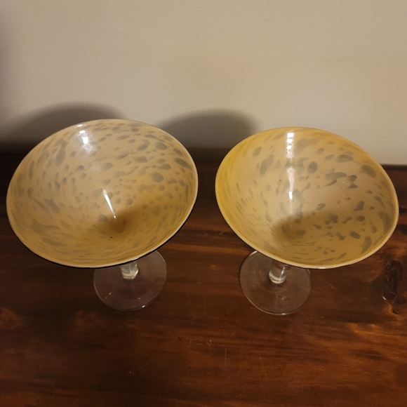Tortoiseshell Martini Glasses Handblown - Picture 7 of 7